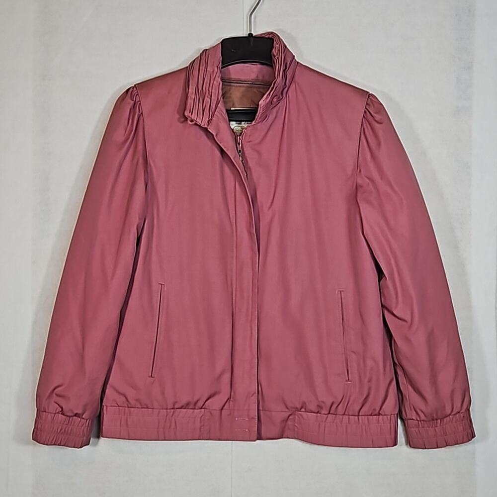 Vintage London Fog Pink Mauve Convertible Coat - Zip-Out Lining - Women’s Size 8